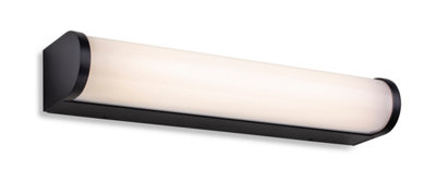 Luminosa Lighting Luminosa Bravo Bathroom Led Wall Light300mm Black With Opal Diffuser Ip44 from B&Q