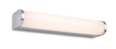 Luminosa Lighting Luminosa Bravo Bathroom Led Wall Light300mm Chrome With Opal Diffuser Ip44 from B&Q