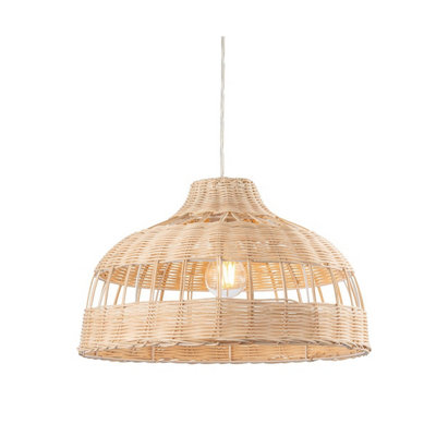 Luminosa Ing Luminosa Dome Pendant Natural Rattan Light