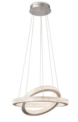 Luminosa Lighting Luminosa Diamond Led Pendant Light Aluminium With Prismatic Diffuser from B&Q
