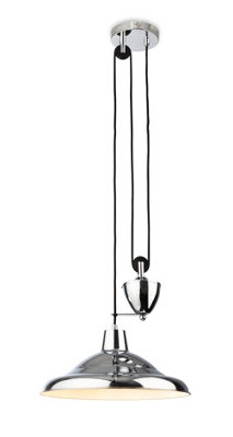 Luminosa Lighting Luminosa Suffolk Rise & Fall Pendant Light Chrome from B&Q