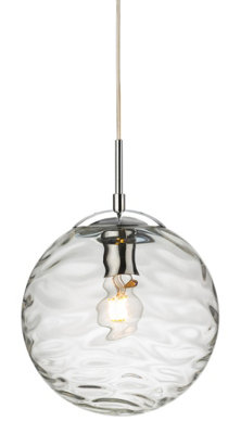 Luminosa Lighting Luminosa Mercury Globe Pendant Light Chrome With Clear Glass from B&Q