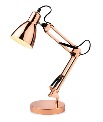 Luminosa Lighting Luminosa Riley Taskl Light Table Lamp Copper from B&Q
