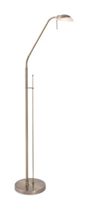 Luminosa Lighting Luminosa Madrid Led Reading Floor Lamp Antique Brass from B&Q