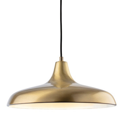 Luminosa Lighting Luminosa Curtis Classic Dome Pendant Light Antique Brass from B&Q