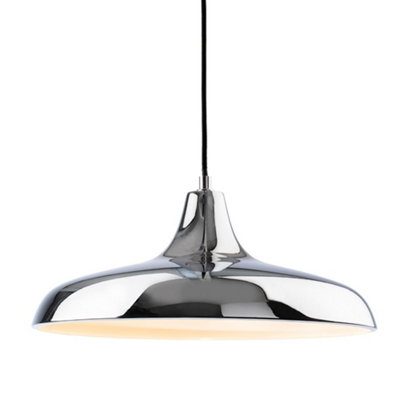 Luminosa Lighting Luminosa Curtis Classic Dome Pendant Light Chrome from B&Q