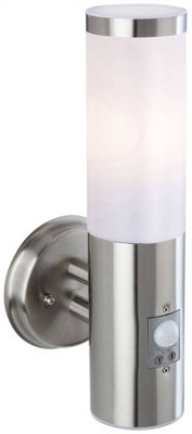 Luminosa Lighting Luminosa Plaza 1 Light Outdoor Wall Light LightPir Stainless Steel Ip44E27 from B&Q
