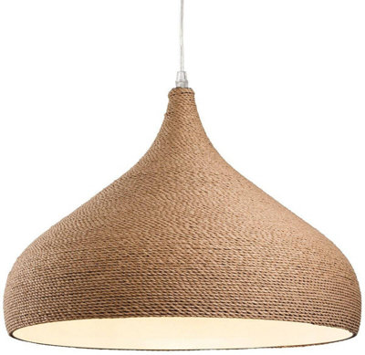 Luminosa Lighting Luminosa Coast 1 Light Dome Ceiling Pendant Brown RopeE27 from B&Q