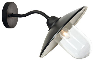 Luminosa Lighting Luminosa Star 1 Light Outdoor Fisherman Dome Wall Light Black Ip44E27