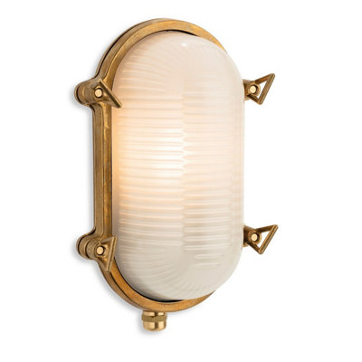 Luminosa Lighting Luminosa Nautic Bulkhead Brass With Frosted Glass Ip64 from B&Q