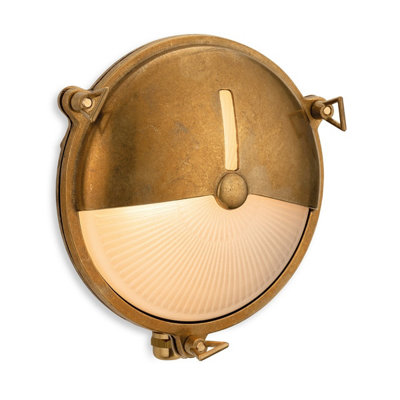 Luminosa Lighting Luminosa Nautic Bulkhead Brass With Frosted Glass Ip64 from B&Q