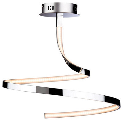 Luminosa Lighting Luminosa Wave Integrated Led Semi Flush Light Chrome from B&Q