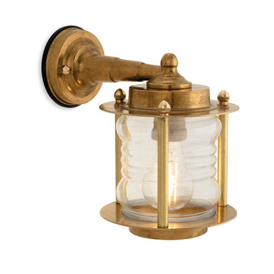 B&Q -  Luminosa Nautic Wall Light Brass With Clear Glass Ip23