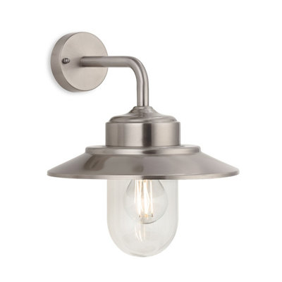 B&Q -  Luminosa Naples Wall Light Stainless Steel Ip44