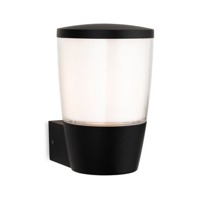 Luminosa Lighting Luminosa Forbes Wall Light Black With White Duplex Polycarbonate Diffuser Ip44 from B&Q