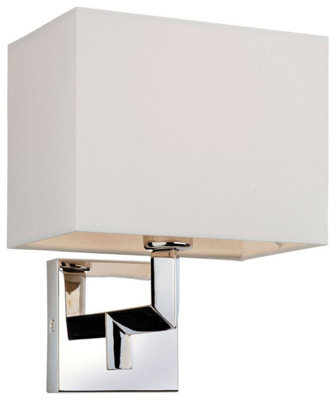 Luminosa Lighting Luminosa Lex 1 Light Single Indoor Wall Light Polished Stainless SteelCream ShadeE14 from B&Q