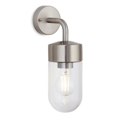 B&Q -  Luminosa Brisbane Wall Light Stainless Steel Ip44