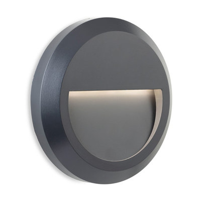 Luminosa Lighting Luminosa Enzo Led Resin Wall & Step LightRound Graphite Ip65 from B&Q
