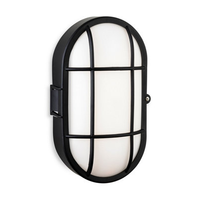 Luminosa Lighting Luminosa Lewis Led Resin BulkheadOval Black With White Polycarbonate Diffuser Ip44 from B&Q