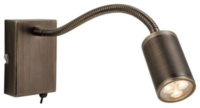 Luminosa Lighting Luminosa Orion Led 3 Light Flexi Indoor Wall Spotlight (Switched) Bronze from B&Q