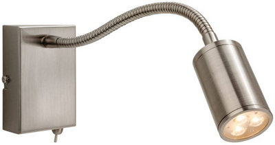 Luminosa Lighting Luminosa Orion Led 3 Light Flexi Indoor Wall Spotlight (Switched) Brushed Steel from B&Q