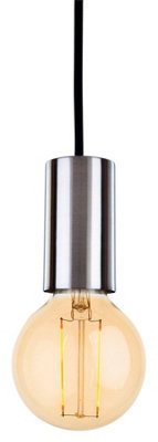 Luminosa Lighting Luminosa Berkeley 1 Light Ceiling Pendant Brushed SteelE27 from B&Q