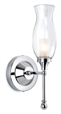 Luminosa Lighting Luminosa Aston 1 Light Bathroom Indoor Wall Light ChromeClear Glass Ip44G9 from B&Q