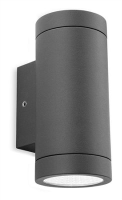 Luminosa Lighting Luminosa Shelby Led 2 Light Outdoor Up Down Wall Light Graphite Ip65