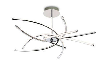 Luminosa Lighting Luminosa Caprice Integrated Led Semi Flush Light Chrome from B&Q