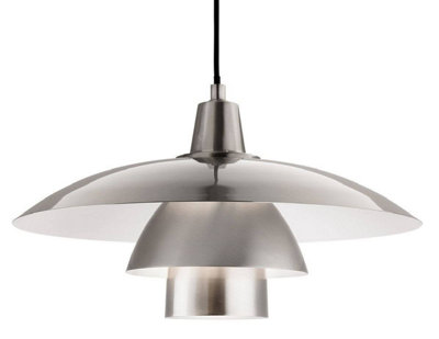 Luminosa Lighting Luminosa Olsen 1 Light Dome Ceiling Pendant Brushed SteelE27 from B&Q