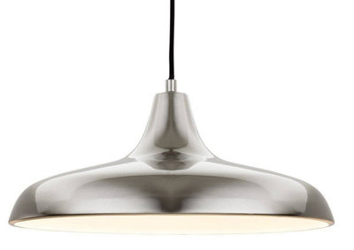 Luminosa Lighting Luminosa Curtis 1 Light Dome Ceiling Pendant Brushed SteelE27 from B&Q