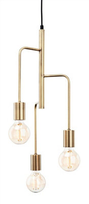 Luminosa Lighting Luminosa Roxy 3 Light Cluster Pendant Antique BrassE27 from B&Q