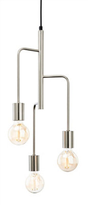 Luminosa Lighting Luminosa Roxy 3 Light Cluster Pendant Brushed SteelE27 from B&Q