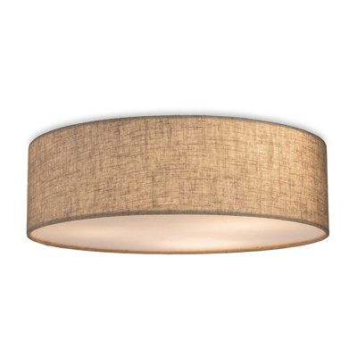 Luminosa Lighting Luminosa Camden Cylindrical Flush Ceiling Fitting Oyster Linen 3Xe27 from B&Q
