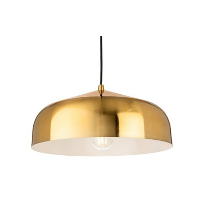 Luminosa Lighting Luminosa Canelo Dome Pendant Brushed Brass 1Xe27 from B&Q