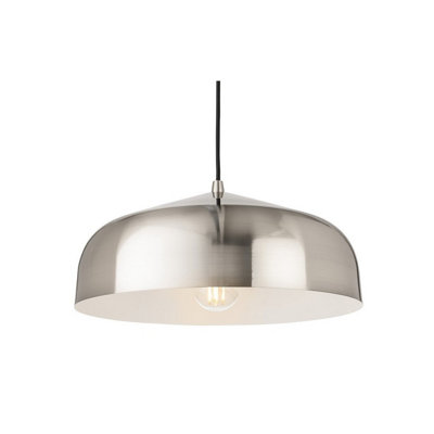 Luminosa Lighting Luminosa Canelo Dome Pendant Brushed Steel 1Xe27 from B&Q
