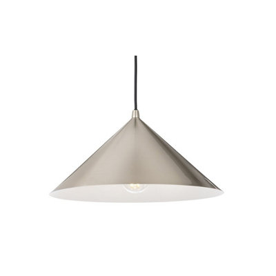 Luminosa Lighting Luminosa Garcia Dome Pendant Brushed Steel 1Xe27 from B&Q