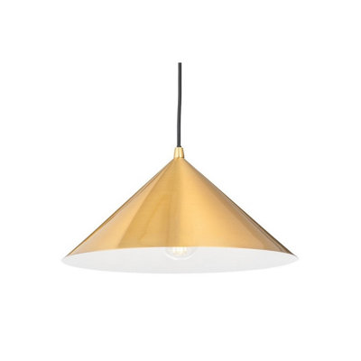 Luminosa Lighting Luminosa Garcia Dome Pendant Brushed Brass 1Xe27 from B&Q