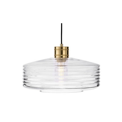 Luminosa Lighting Luminosa Porto Dome Pendant Brushed Brass With Clear Decorative Glass 1Xe27 from B&Q