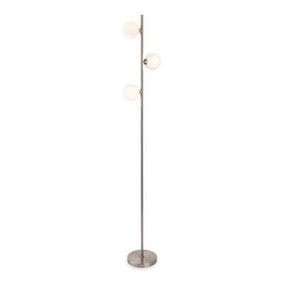 Luminosa Lighting Luminosa Lyric Floor Lamp Brushed Steel With Opal White Glass 3Xg9 from B&Q