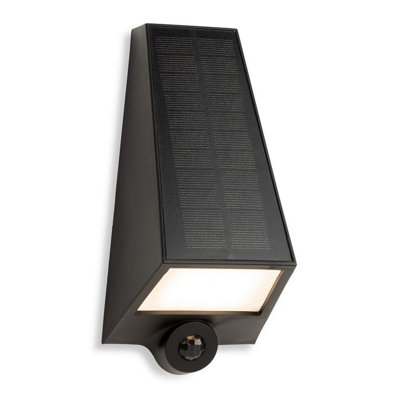 Luminosa Lighting Luminosa Augusta Solar Wall Light With Pir Black 6.5W Led 100Lm 3000K Ip65 from B&Q