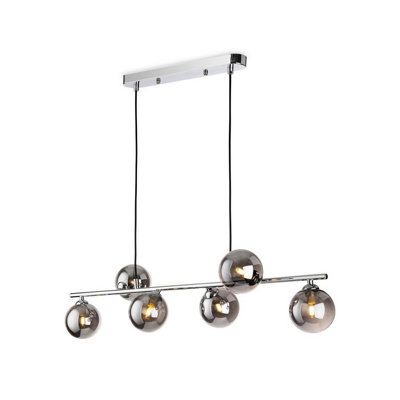 Luminosa Lighting Luminosa Lando Globe 6 Light Pendant Chrome With Smoked Glass 6Xg9 from B&Q