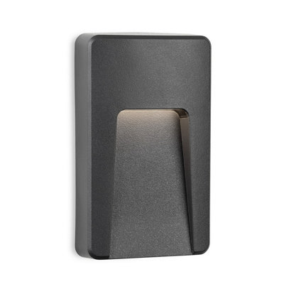 Luminosa Lighting Luminosa Golf Flush Resin Wall & Step Light Graphite 3W Led 100Lm 4000K Ip65 from B&Q