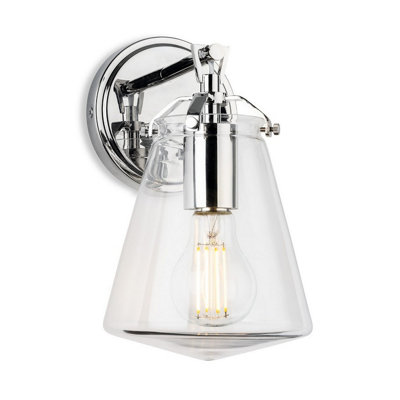 B&Q -  Luminosa Milos Wall Light Chrome With Clear Glass 1Xe27
