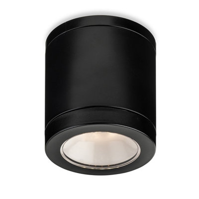 Luminosa Lighting Luminosa Firstlight Max Resin Flush Ceiling Fitting Black 4.5W Led 400Lm 3000K Ip65 from B&Q