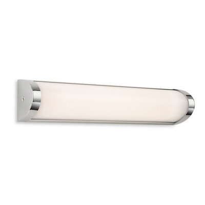 Luminosa Lighting Luminosa Kobe Wall Light350mm Chrome With Opal White Polycarbonate Diffuser 8W Led 650Lm 3000K Ip44 from B&Q