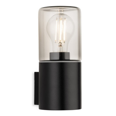 Luminosa Lighting Luminosa Manor Wall Light Black With Smoked Glass 1Xe27 Ip44 from B&Q