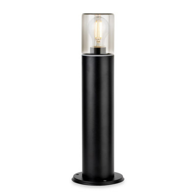 Luminosa Lighting Luminosa Manor Bollard Post Black With Smoked Glass 1Xe27 Ip44 from B&Q