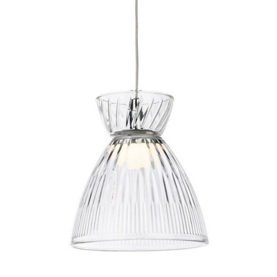 Luminosa Lighting Luminosa Royale Dome Pendant Chrome With Clear Decorative Glass 3W Led 330Lm 3000K from B&Q