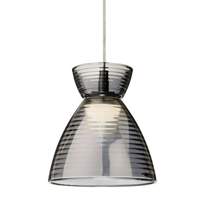 Luminosa Lighting Luminosa Royale Dome Pendant Chrome With Smoked Decorative Glass 3W Led 330Lm 3000K from B&Q